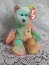 TY Peace Beanie Baby Rare Peace Bear Original collectible.NWT