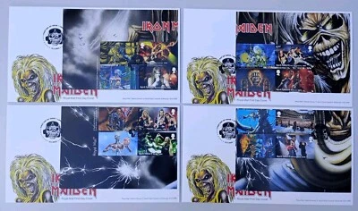 2023 Iron Maiden Eddie Collector Sheet Smilers over4 FDC London PL FDI PMK - Image 1 of 4
