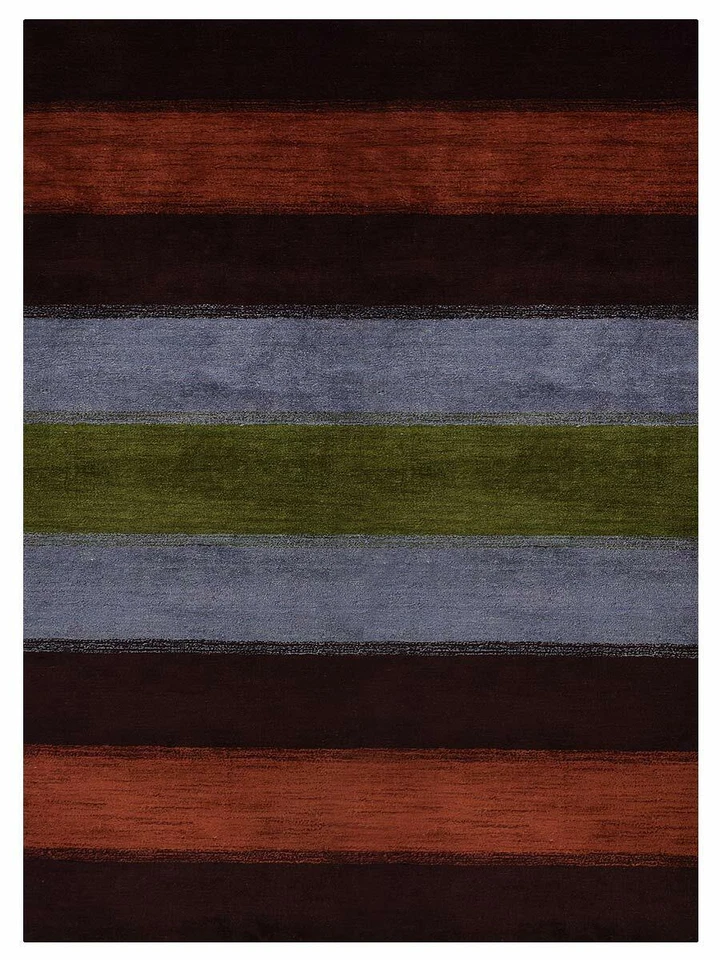 Tapete de área de mistura de seda tear atado à mão contemporâneo marrom prata BBH Homes BBLSMA98 - Imagem 1 de 4