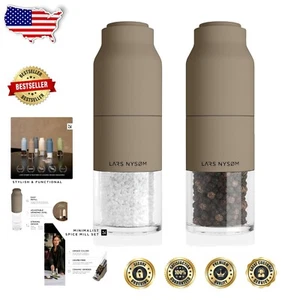 Versatile Spice Grinder Set - Manual Salt & Pepper Mills in Elegant Bottle Shape - Picture 1 of 9