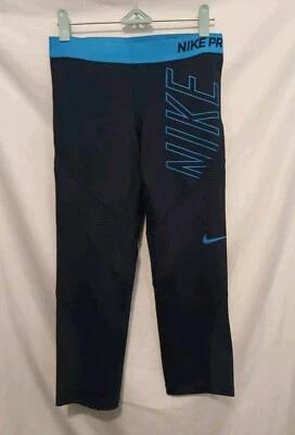 Nike Pro Hypercool Capri Leggings Women Small Blue Mesh - Image 1 of 4