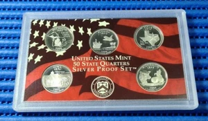 2004 S United States Mint 50 States Quarters Silver Proof Coin Set - Picture 1 of 2