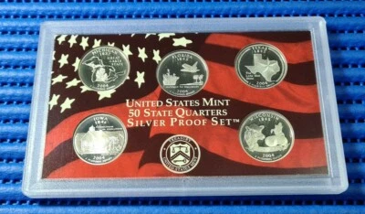 2004 S United States Mint 50 States Quarters Silver Proof Coin Set - Image 1 of 2