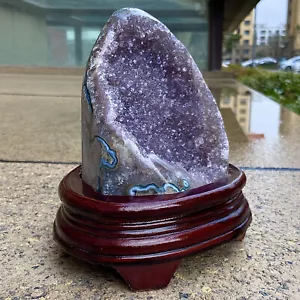 Geoda de piedras preciosas racimo cristal cueva uruguay amatista natural 3,39 lb - Imagen 1 de 12