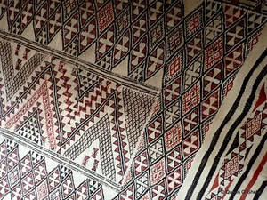 Tunisian Mergoum Berber Rug Large Handwoven Vintage Wool Berber Geometric Motif - Picture 1 of 24