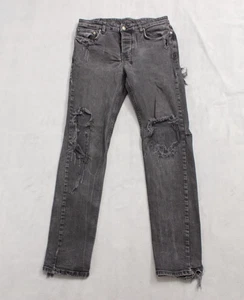 Ksubi mens sz 33x31 black distressed button fly stretch denim jeans - Picture 1 of 15