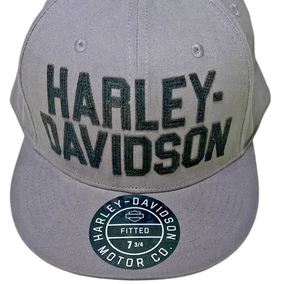 Harley-Davidson Motor Co. Fitted Woven Dark Gray Cap 7 3/4 -3XL 99409-22 VM - Picture 1 of 5