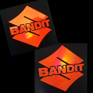 Bandit S Motorrad Aufkleber Grafik Orange Fluoreszierend Chrom x 2 Stück 70mm - Bild 1 von 2
