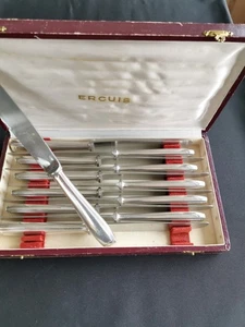 Ercuis Art Deco 12 große Tafelmesser aus versilbertem Metall 24,5 cm - Bild 1 von 13