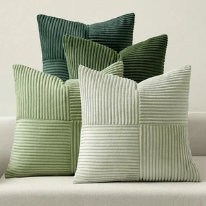 Christmas Green Decorative Throw Pillow Covers 18x18 Inch Set of 4 Boho Farmh... - Picture 1 of 8