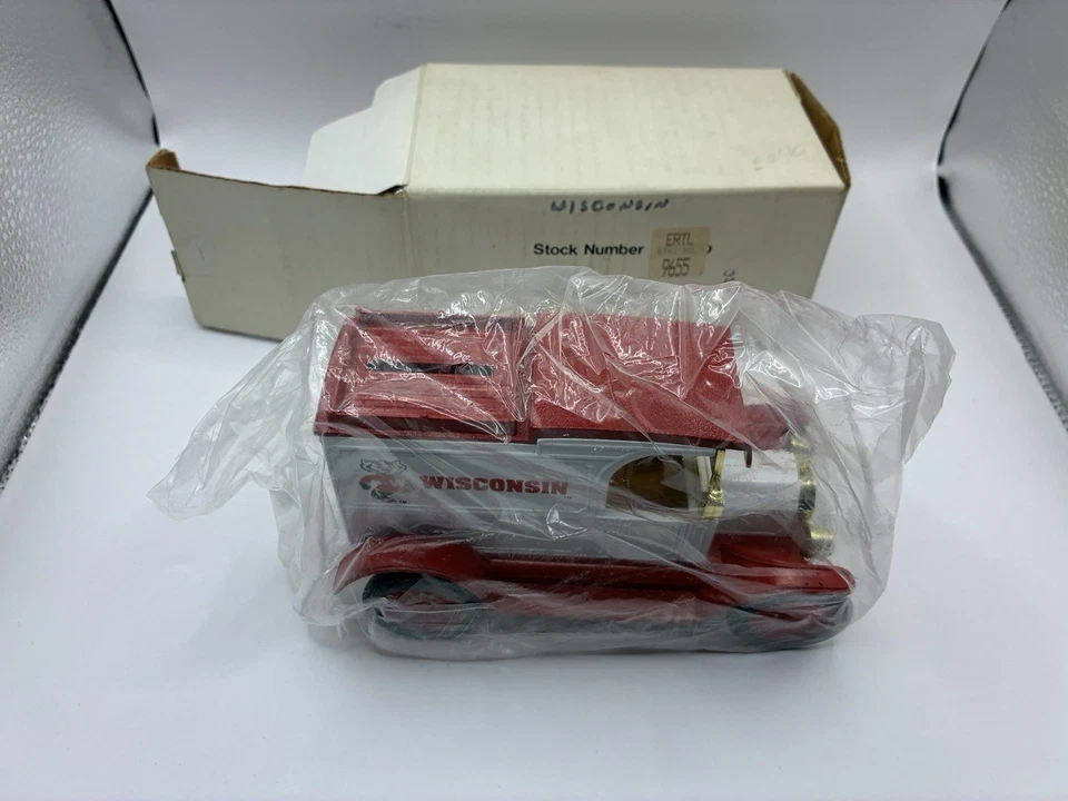 ERTL COLLECTIBLES 1932 FORD MODEL “T” VAN Wisconsin DIECAST COIN BANK - Image 1 of 1