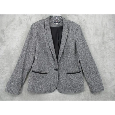 Tommy Hilfiger Blazer Womens 16 Elbow Patch Preppy Academia Office Career Knit - Image 1 of 4