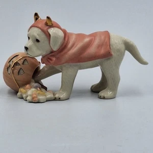 Lenox "Sweet Little Devil" Halloween Labrador Dog Puppy 24K Gold Pumpkin - Picture 1 of 9