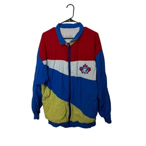 Vintage Toronto Blue Jays Jacket Mens Large Full Zip Windbreaker Lined 90s MLB - Picture 1 of 8