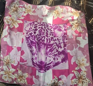 SELTENES CARTIER Seidentuch rosa Leopard geblümt - Bild 1 von 3