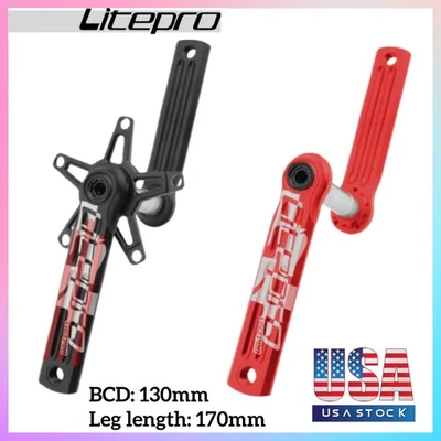 Litepro Edge pro Folding Bike Crankset 130 BCD Alu alloy Hollow Integrated Crank - Image 1 of 4