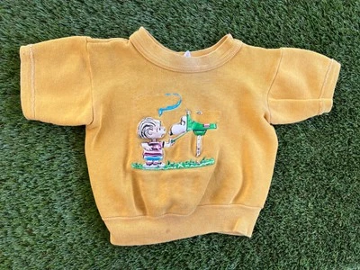 Camisa Suéter Vintage Años 70 80 Peanuts Snoopy Dibujos Animados Niños Manga Corta Hecha en EE. UU. Foto 1 de 4