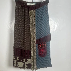 NOTHING MATCHES Vintage Art to Wear Patchwork Boho Skirt Size 2 - Picture 1 of 13