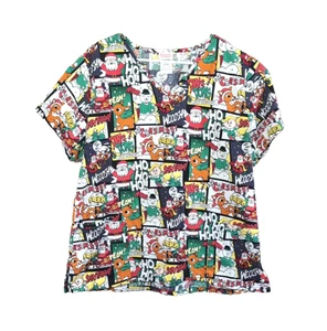 Women's Christmas Scrub Top Size XL Rudolph the Red-Nosed Reindeer Classic - Picture 1 of 20