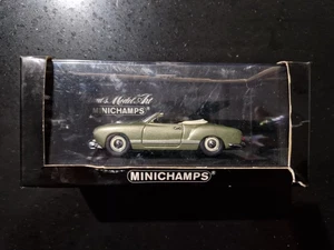 1:43 Scale Minichamps 1957 VW Karmann Ghia Cabriolet Green Metallic 430051034 - Picture 1 of 20