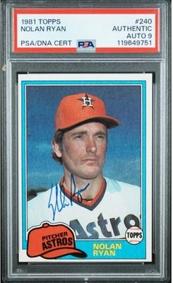 1981 Topps Nolan Ryan HOF Signed Baseball Card PSA/DNA Certified Auto 9 - Image 1 of 4