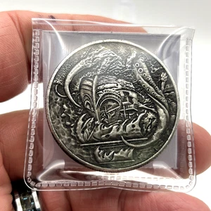 Golfball Marker - Nordische Wikinger Seeschlange Segelschiff Metallmünze💥DICK 5MM - Bild 1 von 5
