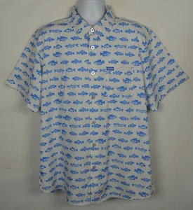 Dixxon Flannel Co The Shasta Shirt Mens XL Short Sleeve Button Up Fish Blue - Picture 1 of 12
