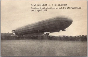 1909 Germany BLIMP Airship Postcard "Imperial Airship Z.I. in Munich" / Unused - Picture 1 of 2