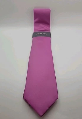 Corbata Michael Kors Para Hombres Cuello de Seda Púrpura Sólido/Rosa Boda/Negocios/Formal Nueva con Etiquetas  Foto 1 de 2