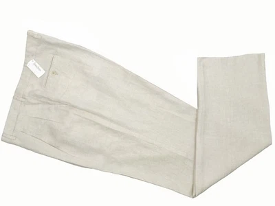 NEW Brioni Moudi Style Pants (Chinos)!  42 (41)  Oatmeal  Linen Pleated - Image 1 of 2