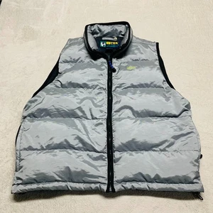 Eddie Bauer EBTEK Full Zip Puffer Vest Mens Large L Silver Gray Goose Down Fill - Picture 1 of 9