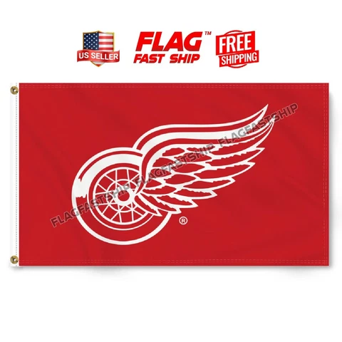 Detroit Red Wings 3x5 Flag Banner Hockey New Grommets NHL New FREE Shipping Cover