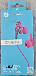 JLab JBuds Pro Signature Pink Earbuds Custom Fit Universal Mic & Controls, New - Picture 1 of 2
