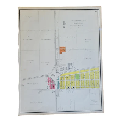 Vintage 1924 Atlas Plat Map ~ Mount Pleasant Township Racine County Wisconsin - Image 1 of 4