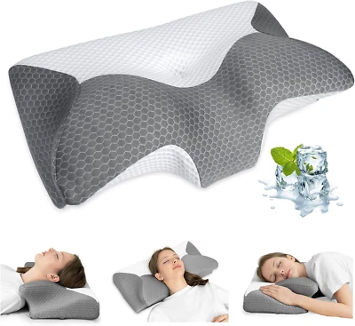 HOMCA Cervical Pillow, Ergonomic Memory Foam Pillow for Neck and Shoulder Pain R