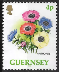 Guernsey flower 4p 1992 stamp - anemones - see scan - Picture 1 of 1