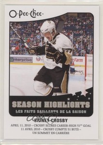 2010-11 O-Pee-Chee Season Highlights Sidney Crosby #SH-10