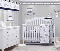 geenny optimababy pink grey elephant 6 piece baby girl nursery crib bedding set