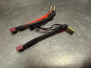 ZEE DEANS T-PLUG 5MM LIPO BATTERY LEADS PIGTAILS ⭐ HOBBYWING CASTLE REEDY TEKIN - Picture 1 of 2