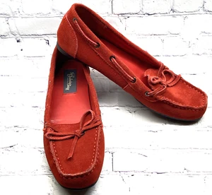 St. John's Bay Rae flache Damen-Halbschuhe aus Wildleder rotbraun 9 M Spitzenschleife - Bild 1 von 9