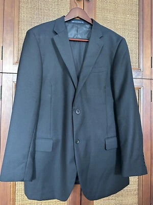 Men's Black Suit. Dockers Wool Poly 44 L Coat Jacket +Louis Raphael Pants 38X 32 - Image 1 of 4