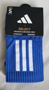 Adidas Select Maximum Cushioned Crew Basketball Socks Blue Size Small 2Y-5Y New. - Picture 1 of 3