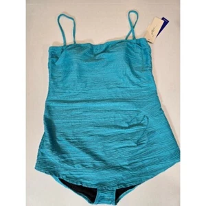 Gottex Aqua Marin Einteiler Badeanzug gerafft Bauchkontrolle Gr. 18 - Bild 1 von 10