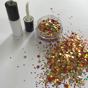 FESTIVAL FACE/BODY KIT - 4ml KLEBER + RUBY STAR HOLOGRAPHIC RED/GOLD GLITTER 10g - Bild 1 von 1
