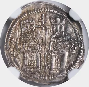 1355, Kingdom of Serbia, Stephan Urosh IV Dusan. Silver Dinar Coin. NGC AU-58! - Picture 1 of 3