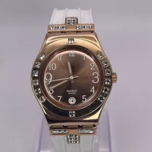 Swatch Uhr Irony Fancy Me Roségold YLG403 Damen 33mm 2009 neue Batterie - Bild 1 von 12