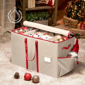 Christmas Baubles Ornament handle Figurine X mas Storage Box Store 80 Ornaments - Picture 1 of 8