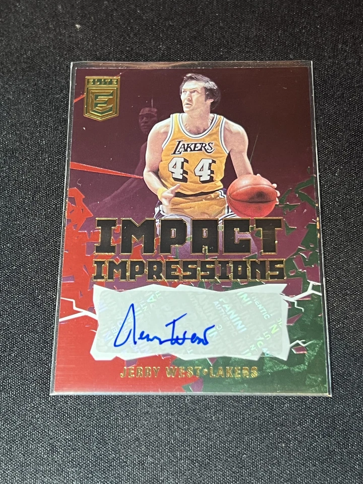 2021-22 Panini Donruss Elite Impact Impressions Jerry West Auto Red Green Lakers - Imagem 1 de 2
