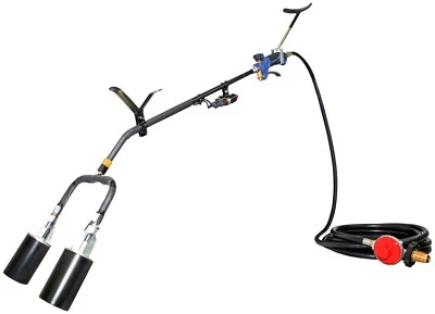 FLAME KING 500,000 BTU x 2 Dual Propane Torch Heavy Duty Weed Burner, Single or Dual Piezo
