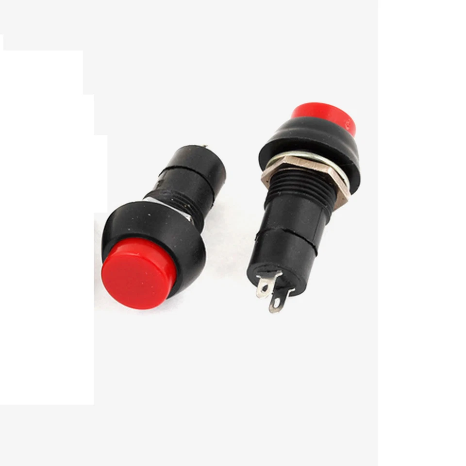 10pcs 12mm Red 2 Terminals Round on/off Latching Push Button Switch - Image 1 of 1